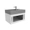 Castello Usa Amazon 30-inch White Right Vanity Set with Gray Top and Chrome Handles CB-MC-30W-CHR-2056R-GR - alternate 2